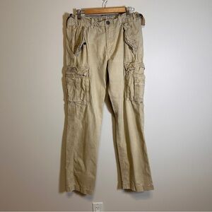 American Eagle Chore Cargo pants Men’s size 32/34 Tan Skater Skateboard *Flaws